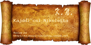 Kajdácsi Nikoletta névjegykártya